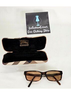 Burberry Women's Tortoiseshell Square Frames With Plaid Case 129